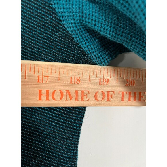 Cut Loose Stretch Knit Top Patchwork Color Block Small Teal Waffle Knit Relaxed - Picture 3 of 7